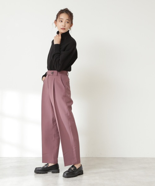 N.（N. Natural Beauty Basic）（エヌエヌナチュラルビューティーベーシック）の「【S Size Line】◆ボタンベルトストレートパンツ（その他パンツ・レディース・ブラウン/ブルー/ピンク・SMALL/MEDIUM）」の9枚目の写真