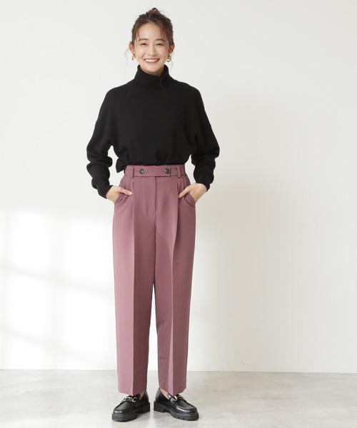 N.（N. Natural Beauty Basic）（エヌエヌナチュラルビューティーベーシック）の「【S Size Line】◆ボタンベルトストレートパンツ（その他パンツ・レディース・ブラウン/ブルー/ピンク・SMALL/MEDIUM）」の6枚目の写真