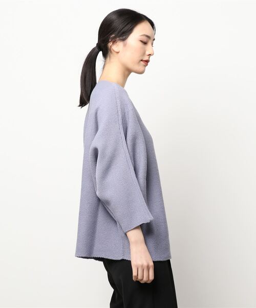 Q（キュー）の「ホールガーメント アシメガーターニット（ニット/セーター・レディース・アイボリー/ラベンダー/ライトグリーン・MEDIUM）」の8枚目の写真