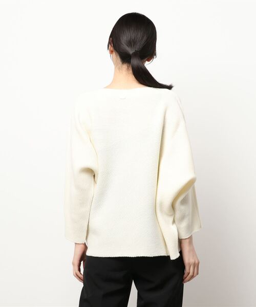 Q（キュー）の「ホールガーメント アシメガーターニット（ニット/セーター・レディース・アイボリー/ラベンダー/ライトグリーン・MEDIUM）」の6枚目の写真