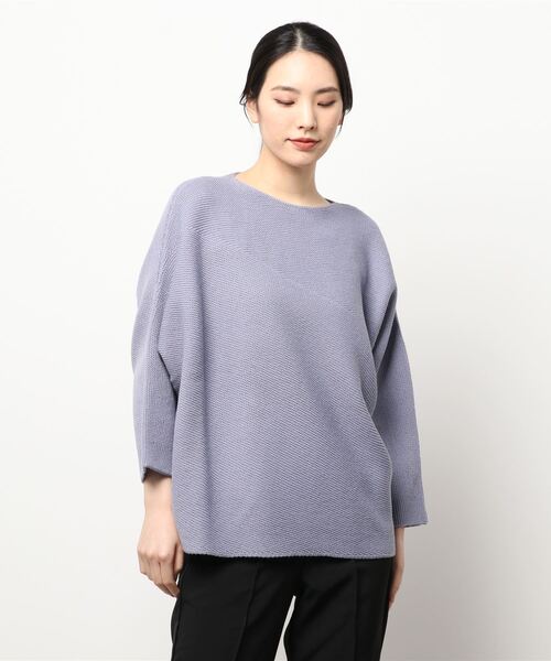 Q（キュー）の「ホールガーメント アシメガーターニット（ニット/セーター・レディース・アイボリー/ラベンダー/ライトグリーン・MEDIUM）」の5枚目の写真