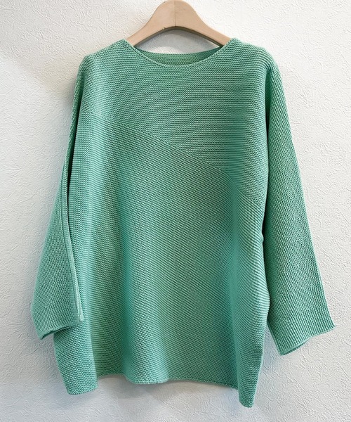 Q（キュー）の「ホールガーメント アシメガーターニット（ニット/セーター・レディース・アイボリー/ラベンダー/ライトグリーン・MEDIUM）」の14枚目の写真