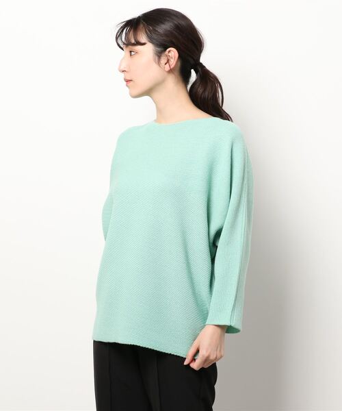 Q（キュー）の「ホールガーメント アシメガーターニット（ニット/セーター・レディース・アイボリー/ラベンダー/ライトグリーン・MEDIUM）」の12枚目の写真