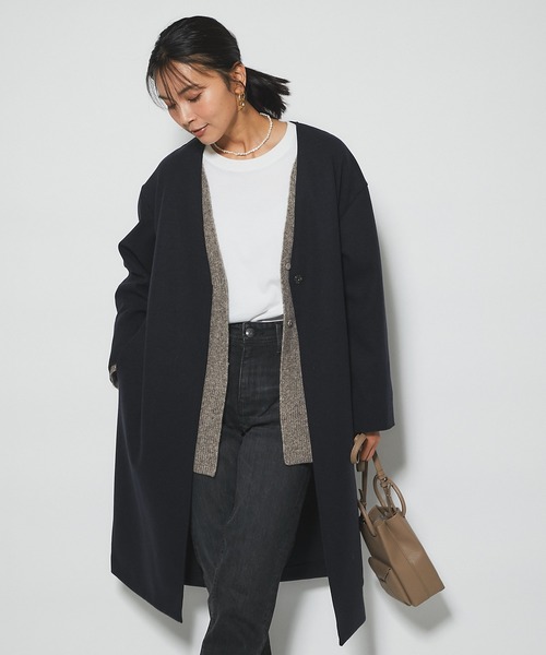 RIVE DROITE（リヴドロワ）の「さりげなく体型カバーも叶えてくれる　片畦ワイドミドルトッパーカーディガン（カーディガン/ボレロ・レディース・オフホワイト/ベージュ・FREE）」の16枚目の写真