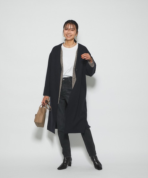 RIVE DROITE（リヴドロワ）の「さりげなく体型カバーも叶えてくれる　片畦ワイドミドルトッパーカーディガン（カーディガン/ボレロ・レディース・オフホワイト/ベージュ・FREE）」の22枚目の写真