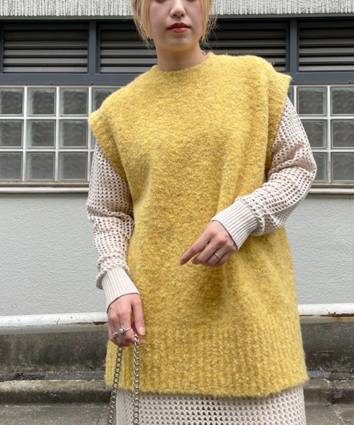 CIAOPANIC（チャオパニック）の「ブークレBIGベスト（ベスト・レディース・ブラウン/イエロー/ブルー・FREE）」の3枚目の写真