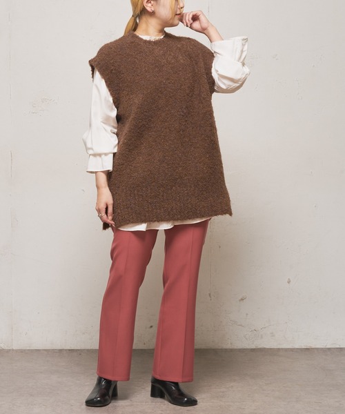 CIAOPANIC（チャオパニック）の「ブークレBIGベスト（ベスト・レディース・ブラウン/イエロー/ブルー・FREE）」の12枚目の写真