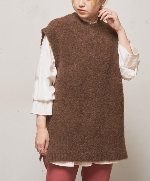 CIAOPANIC（チャオパニック）の「ブークレBIGベスト（ベスト・レディース・ブラウン/イエロー/ブルー・FREE）」の5枚目の写真