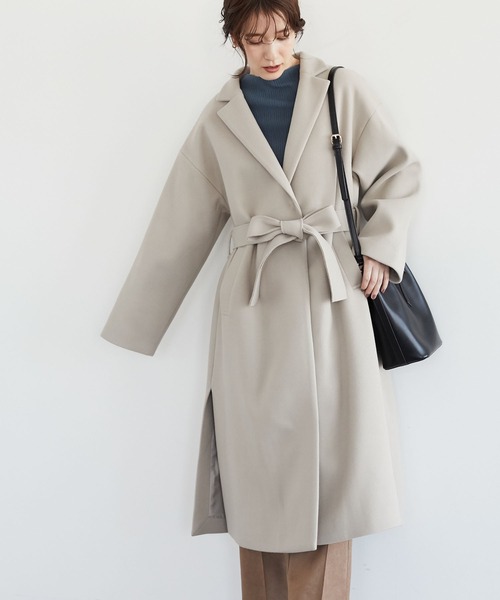 Green Parks(グリーンパークス)の「チェスターコート*(チェスターコート・レディース・ブラック/グレイッシュベージュ/グリーン/ブルー・FREE)」の3枚目の写真