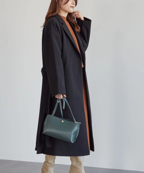 Green Parks(グリーンパークス)の「チェスターコート*(チェスターコート・レディース・ブラック/グレイッシュベージュ/グリーン/ブルー・FREE)」の2枚目の写真