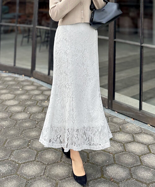 スカート　ホワイト　新品 セール】岡部あゆみさんコラボ 選べるタイトorマーメード2タイプ