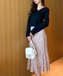 スカート　ピンク　1 新品　フォロー割-200円 レース タイト スカート[品番：CLVW0000408]｜CLOVERDEPOT