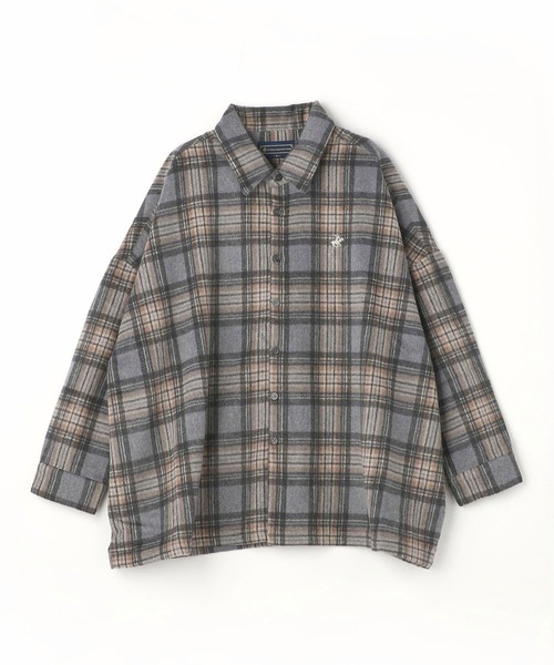 BEVERLY HILLS POLO CLUB(ビバリーヒルズポロクラブ)の「【BEVERLY HILLS POLO CLUB】コラボチェックシャツ(シャツ/ブラウス・レディース・チャコールグレー/パープル/ネイビー/ライトグリーン/モスグリーン・MEDIUM)」の15枚目の写真