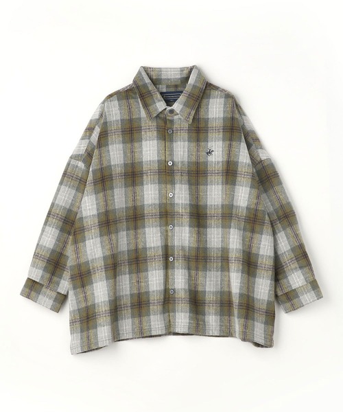 BEVERLY HILLS POLO CLUB(ビバリーヒルズポロクラブ)の「【BEVERLY HILLS POLO CLUB】コラボチェックシャツ(シャツ/ブラウス・レディース・チャコールグレー/パープル/ネイビー/ライトグリーン/モスグリーン・MEDIUM)」の10枚目の写真
