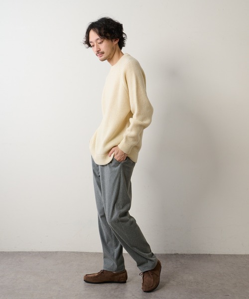 CIAOPANIC TYPY（チャオパニックティピー）の「シェットランドウール スウェットライクニットプルオーバー（ニット/セーター・メンズ・オフホワイト/グレー/オレンジ・MEDIUM/LARGE）」の8枚目の写真