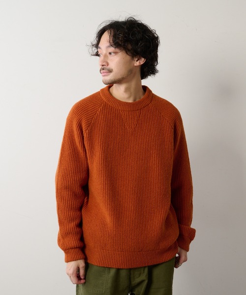 CIAOPANIC TYPY（チャオパニックティピー）の「シェットランドウール スウェットライクニットプルオーバー（ニット/セーター・メンズ・オフホワイト/グレー/オレンジ・MEDIUM/LARGE）」の10枚目の写真