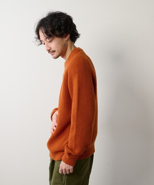 CIAOPANIC TYPY（チャオパニックティピー）の「シェットランドウール スウェットライクニットプルオーバー（ニット/セーター・メンズ・オフホワイト/グレー/オレンジ・MEDIUM/LARGE）」の11枚目の写真