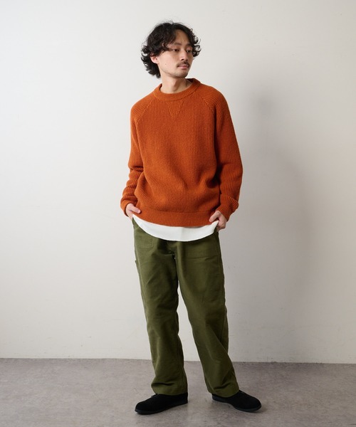 CIAOPANIC TYPY（チャオパニックティピー）の「シェットランドウール スウェットライクニットプルオーバー（ニット/セーター・メンズ・オフホワイト/グレー/オレンジ・MEDIUM/LARGE）」の13枚目の写真