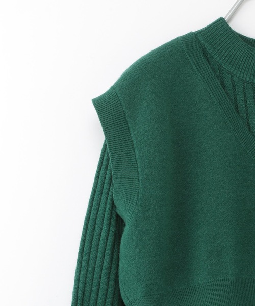 Heather（ヘザー）の「ベストSETニットロングワンピース　257120（ワンピース・レディース・ブラック/ライトブラウン/グリーン/ブラウン・FREE）」の11枚目の写真