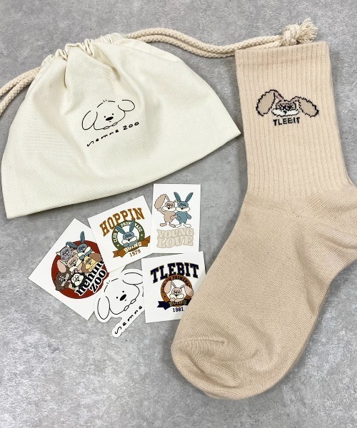 nemne store(ネンネストア)の「【スピンZOO×nemne】キンチャクギフトセット(ボディバッグ/ウエストポーチ・レディース・ベージュ/ホワイト系その他/ホワイト系その他2・フリー)」の1枚目の写真