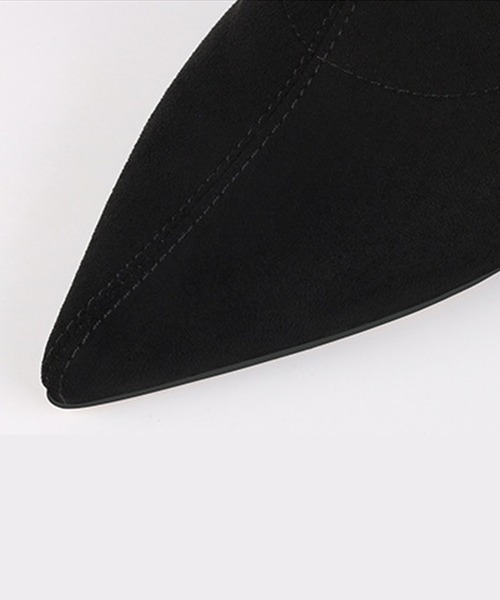 Jasmine Grandiflorum(ジャスミングランディフローラム)の「【Jasmine】スエードソックスブーツ ヒール9cm(ブーツ・レディース・ブラック/ベージュ・25.5cm/22.5cm/24.5cm/23.5cm/24.0cm/25.0cm/23.0cm)」の6枚目の写真