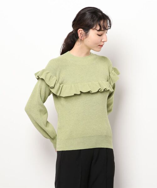 Te chichi(テチチ)の「ハイネックフリルニット(ニット/セーター・レディース・イエロー/ブラック/ベージュ・フリ-)」の6枚目の写真