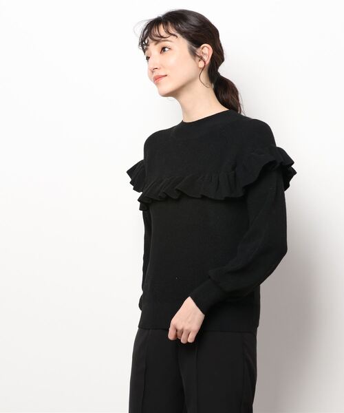 Te chichi(テチチ)の「ハイネックフリルニット(ニット/セーター・レディース・イエロー/ブラック/ベージュ・フリ-)」の7枚目の写真