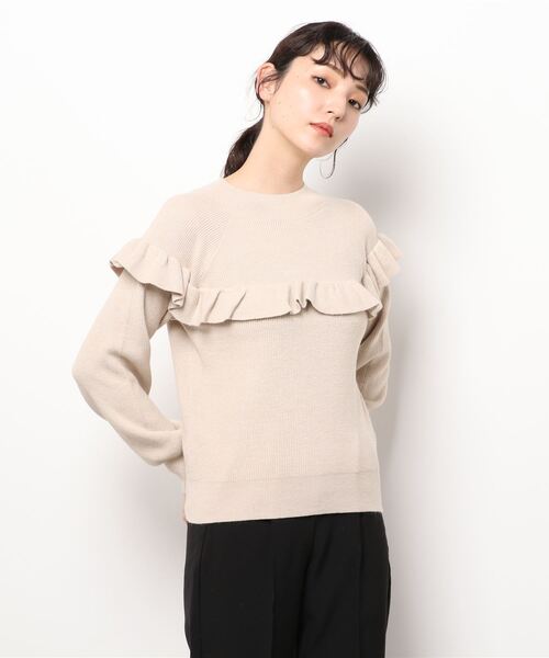 Te chichi(テチチ)の「ハイネックフリルニット(ニット/セーター・レディース・イエロー/ブラック/ベージュ・フリ-)」の8枚目の写真