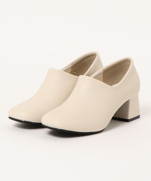 Te chichi TERRASSE（テチチテラス）の「スクエアブーティー（ブーツ・レディース・オフホワイト/ブラック・LARGE/MEDIUM）」の2枚目の写真