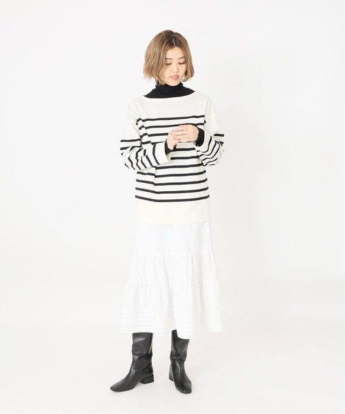 IENA（イエナ）の「SUPER 120WOOL タートルプルオーバー EMILY WEEK*IENA◆（Tシャツ/カットソー・レディース・ブラック/ナチュラル/サックスブルー・FREE）」の12枚目の写真