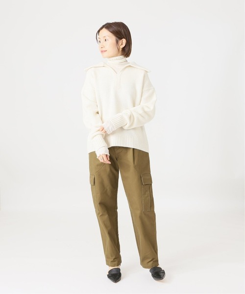 IENA（イエナ）の「SUPER 120WOOL タートルプルオーバー EMILY WEEK*IENA◆（Tシャツ/カットソー・レディース・ブラック/ナチュラル/サックスブルー・FREE）」の4枚目の写真