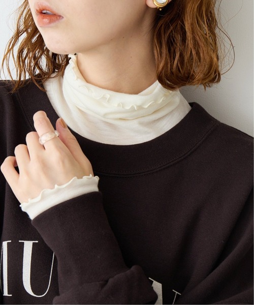 IENA（イエナ）の「SUPER 120WOOL タートルプルオーバー EMILY WEEK*IENA◆（Tシャツ/カットソー・レディース・ブラック/ナチュラル/サックスブルー・FREE）」の13枚目の写真
