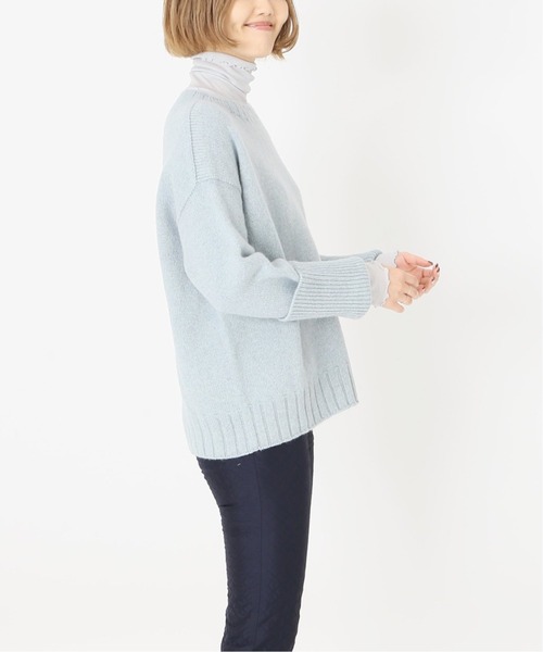 IENA（イエナ）の「SUPER 120WOOL タートルプルオーバー EMILY WEEK*IENA◆（Tシャツ/カットソー・レディース・ブラック/ナチュラル/サックスブルー・FREE）」の9枚目の写真