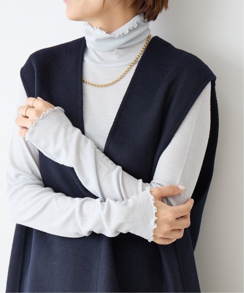 IENA（イエナ）の「SUPER 120WOOL タートルプルオーバー EMILY WEEK*IENA◆（Tシャツ/カットソー・レディース・ブラック/ナチュラル/サックスブルー・FREE）」の17枚目の写真