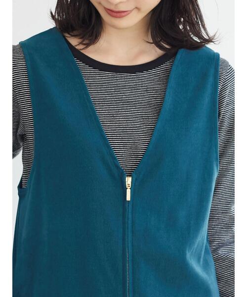 Green　Parks（グリーンパークス）の「・ELENCARE DUE 2wayVネックジャンスカ＊（ジャンパースカート・レディース・ブラック/ブラウン/グリーン・FREE）」の14枚目の写真