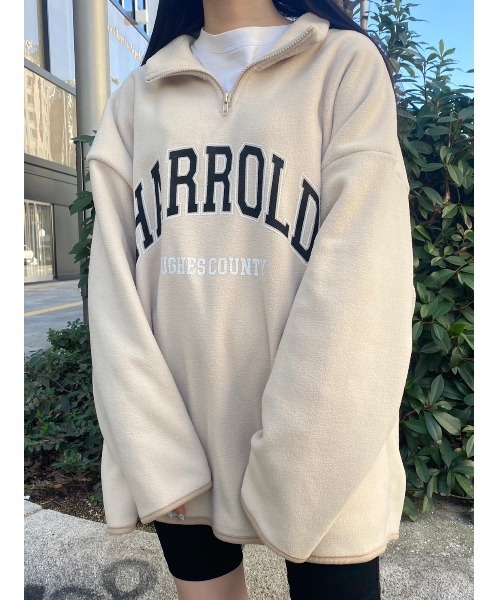 WC（ダブル シー）の「ハーフジップビッグフリース（スウェット・レディース・ブラック/ベージュ/ブルー・FREE）」の2枚目の写真