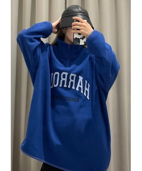 WC（ダブル シー）の「ハーフジップビッグフリース（スウェット・レディース・ブラック/ベージュ/ブルー・FREE）」の3枚目の写真