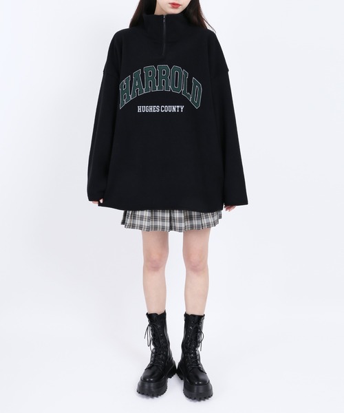 WC（ダブル シー）の「ハーフジップビッグフリース（スウェット・レディース・ブラック/ベージュ/ブルー・FREE）」の6枚目の写真