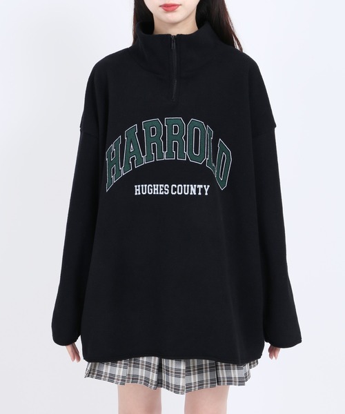 WC（ダブル シー）の「ハーフジップビッグフリース（スウェット・レディース・ブラック/ベージュ/ブルー・FREE）」の10枚目の写真