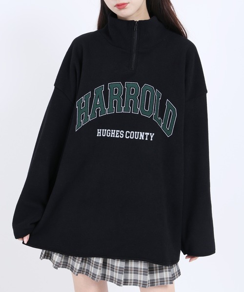 WC（ダブル シー）の「ハーフジップビッグフリース（スウェット・レディース・ブラック/ベージュ/ブルー・FREE）」の19枚目の写真