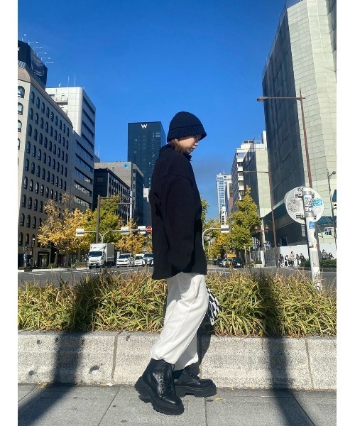 WC（ダブル シー）の「ハーフジップビッグフリース（スウェット・レディース・ブラック/ベージュ/ブルー・FREE）」の22枚目の写真