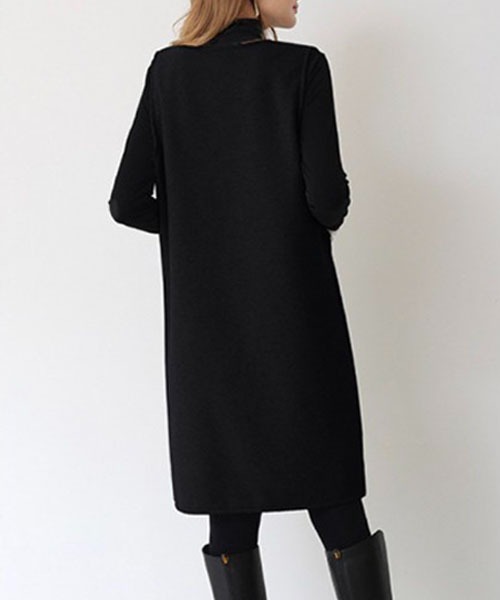 Chaco closet（チャコ クローゼット）の「フェイクウールノースリーブVネックワンピース（ワンピース・レディース・ブラック/グレー/ブルー/グリーン・M/L/XL）」の19枚目の写真