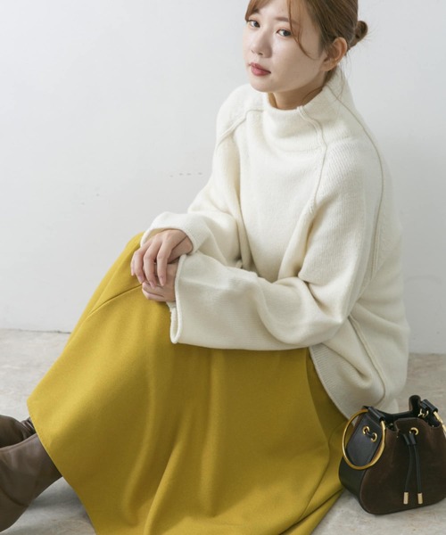 URBAN RESEARCH ROSSO(アーバンリサーチロッソ)の「ホールビルドネックニット(ニット/セーター・レディース・ブラック/オフホワイト/ピンク・FREE)」の7枚目の写真