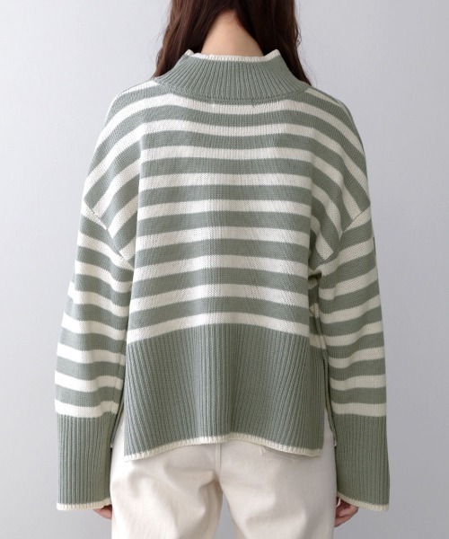 Bou Jeloud(ブージュルード)の「【WEB限定】ボーダータートルニット(ニット/セーター・レディース・ホワイト系その他/カーキ/レッド・FREE)」の18枚目の写真