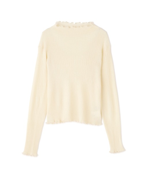 N.（N. Natural Beauty Basic）（エヌエヌナチュラルビューティーベーシック）の「◆メローシアーリブニット（ニット/セーター・レディース・オフホワイト/ブラック/ライトグリーン・MEDIUM）」の18枚目の写真