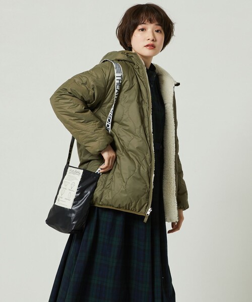 FREAK'S STORE(フリークスストア)の「リバーシブルキルトボアフードコート(ブルゾン・レディース・ネイビー/ブラウン/オリーブ・フリ-)」の14枚目の写真