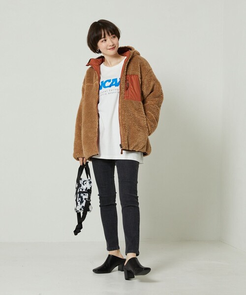 FREAK'S STORE(フリークスストア)の「リバーシブルキルトボアフードコート(ブルゾン・レディース・ネイビー/ブラウン/オリーブ・フリ-)」の19枚目の写真