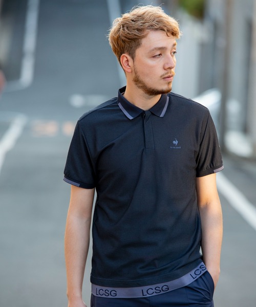 LECOQ GOLF ルコックゴルフ 半袖ポロシャツ ネイビー系 L