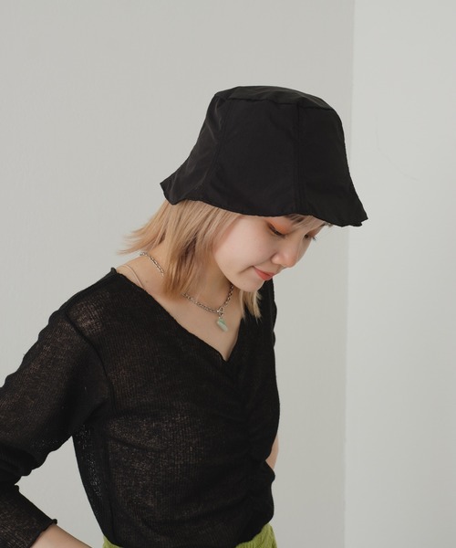 Kastane（カスタネ）の「【カタログ掲載アイテム】ワッシャーナイロンバケットハット（ハット・レディース・ブラック/アイボリー・FREE）」の8枚目の写真