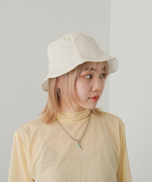 Kastane（カスタネ）の「【カタログ掲載アイテム】ワッシャーナイロンバケットハット（ハット・レディース・ブラック/アイボリー・FREE）」の6枚目の写真